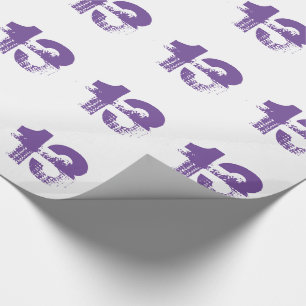 Papier Cadeau 13ème anniversaire pour n'importe qui, pourpre su
