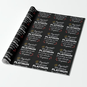 Papier Cadeau 15ème anniversaire du Mariage I - Crystal Funny Co