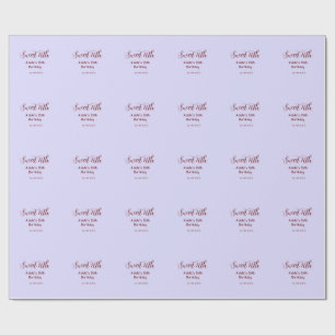 Papier Cadeau 16e anniversaire doux nom mauve pastel rétro