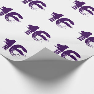 Papier Cadeau 16ème anniversaire pour n'importe qui, pourpre su