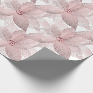 Papier Cadeau 16ème blanc d'anniversaire nuptiale blanc floral