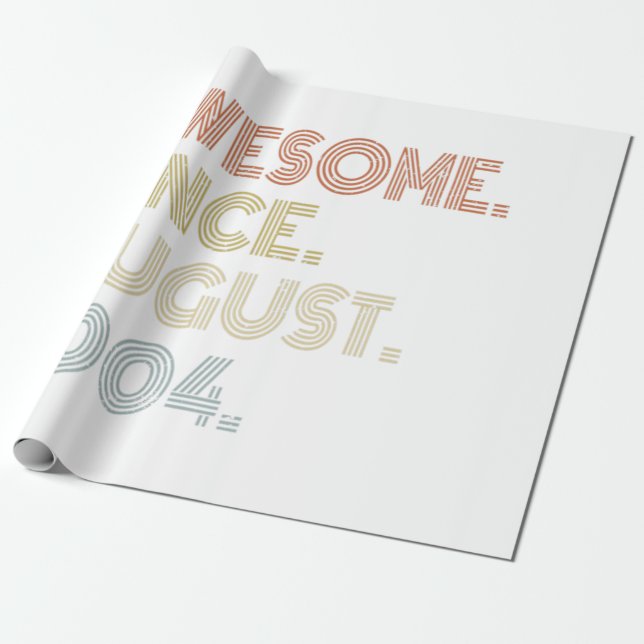 Papier Cadeau 17e anniversaire stupéfiant depuis août 2004 17 an (Déroulé)