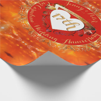 Papier Cadeau 17th Wedding Anniversary Carnelian 