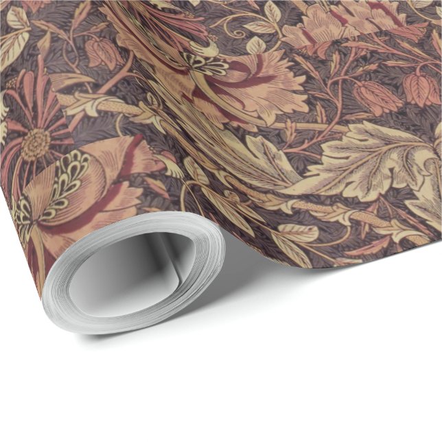 Papier Cadeau 1876 Vintage William Morris Honeysuckle (Coin rond)