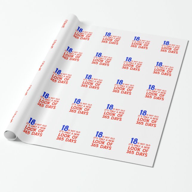 Papier Cadeau 18 ans Anniversaire design (Déroulé)