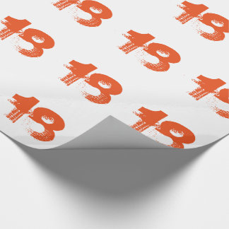 Papier Cadeau 18ème anniversaire pour n'importe qui, orange sur