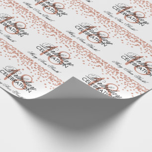 Papier Cadeau 18ème Confettis roses de parties scintillantes de