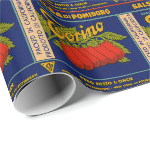 Papier Cadeau 1930s Torino pâte de tomate peut étiquette