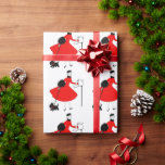 Papier Cadeau 1950 Vintage Christmas Lady with Dog<br><div class="desc">Noël tel qu'il semblait dans les années 1950 avec cette oeuvre rétro d'une dame toute habillée en robe pleine jupe en rouge.</div>