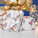 Papier Cadeau 1950 Vintage Lady Checking Christmas Mail<br><div class="desc">Noël tel qu'il semblait dans les années 1950 avec cette oeuvre rétro d'une dame toute habillée en robe pleine jupe en saint rouge et vert.</div>