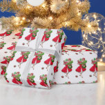 Papier Cadeau 1950 Vintage Lady Christmas Shopping pour cadeaux<br><div class="desc">Noël tel qu'il semblait dans les années 1950 avec cette oeuvre rétro d'une dame toute habillée en robe pleine jupe en rouge et vert.</div>