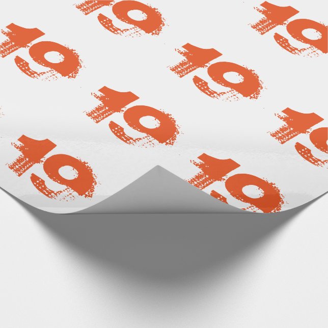 Papier Cadeau 19ème anniversaire pour n'importe qui, orange sur (Coin)