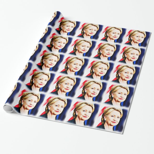 Papier Cadeau 1ère femme présidente Hillary Clinton 2016_ (Déroulé)