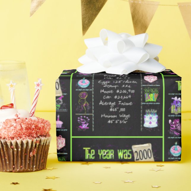 Papier Cadeau 2000 Anniversaire Trivia (Fête d'anniversaire)