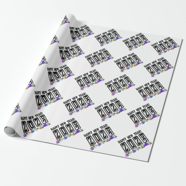 Papier Cadeau 2027 Odomètre Bonne Année (Déroulé)