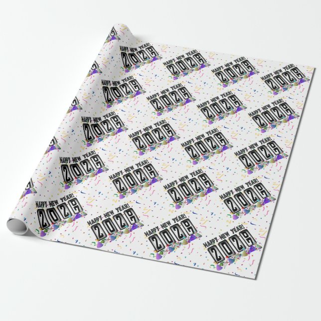 Papier Cadeau 2027 Odomètre Bonne Année (Déroulé)