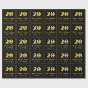 Papier Cadeau 20e anniversaire - Art Déco Inspiré Look "20" & No
