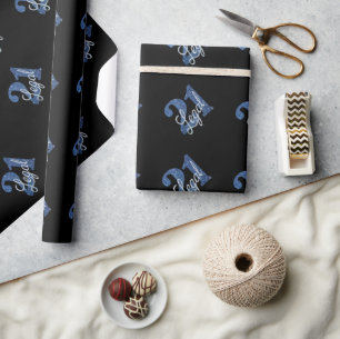 Papier Cadeau 21 et juridique   Parties scintillant Blue Faux 21