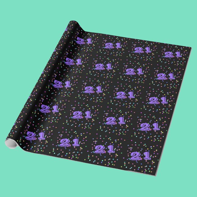 Papier Cadeau 21e Anniversaire Papier d'enveloppement cadeau (Créateur téléchargé)