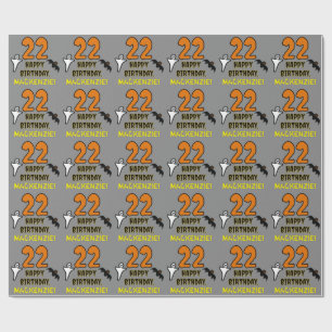 Papier Cadeau 22e anniversaire : Thème d'Halloween Éffrayant, No