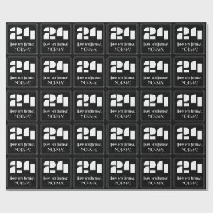 Papier Cadeau 24e anniversaire : Art Déco Inspiré Look "24" & No