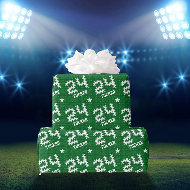 Papier Cadeau 24e anniversaire Tucker Nom personnalisé Typograph (Créateur téléchargé)