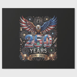 Papier Cadeau 250 Ans 1776 2026 4 juillet Aigle 250e anniversair