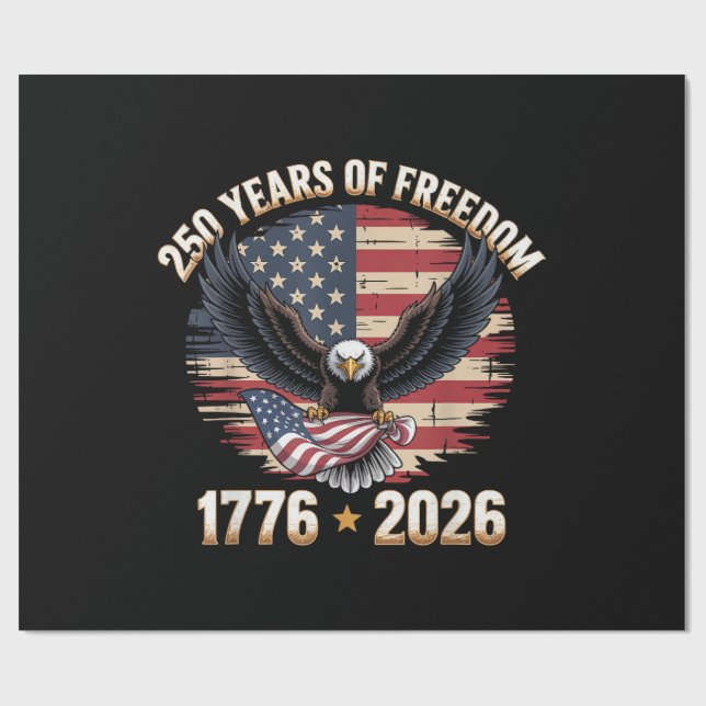 Papier Cadeau 250 Years American 250th Anniversary US USA Flag 4 (Plat)