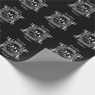 Papier Cadeau 25e anniversaire du mariage argent crête