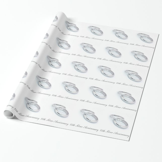 Papier Cadeau 25e anniversaire du Mariage d'argent (Déroulé)