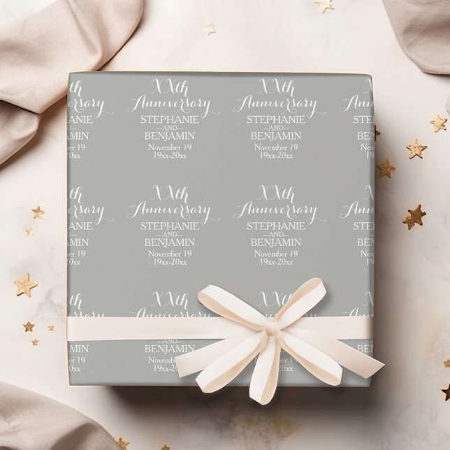 Papier Cadeau 25e ou autre anniversaire de Mariage Personnalisé (Personalized Wedding Anniversary Wrapping Paper)