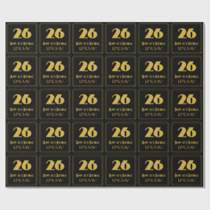 Papier Cadeau 26e anniversaire - Art Déco Inspiré "26" & Nom