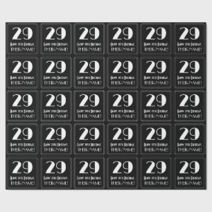 Papier Cadeau 29e anniversaire - Art Déco Inspiré "29", Nom