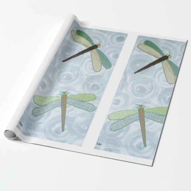 Papier Cadeau 2 libellules #1 (Déroulé)