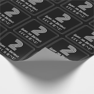 Papier Cadeau 2e anniversaire : Art Déco inspiré Look "2" avec n