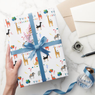 Papier Cadeau 2e anniversaire sauvage et capricieux