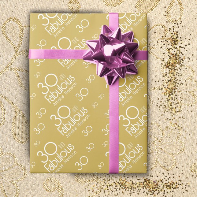 Papier Cadeau 30 et fabuleux moderne 30e anniversaire (Créateur téléchargé)