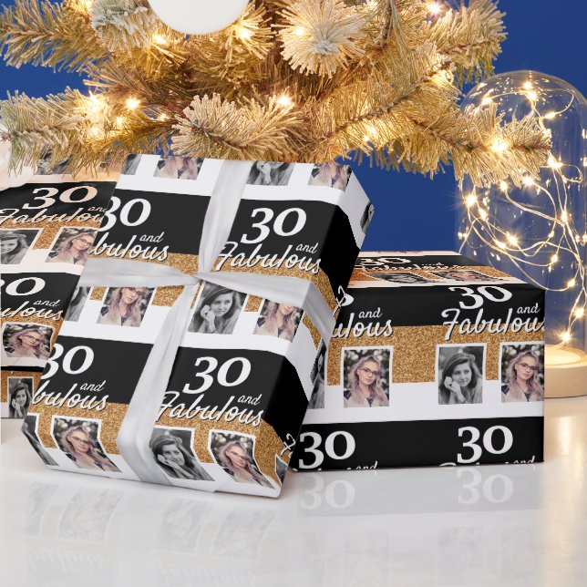Papier Cadeau 30 et Fabulous Gold Parties scintillant 2 Photo 30 (Vacances)