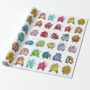 Papier Cadeau 30 jolies caricatures d'oiseaux de Kiwi