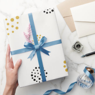 Papier Cadeau 30 pouces x 60 pieds Elegant Dots Patterned Glossy
