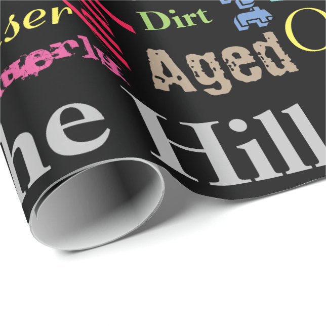 Papier Cadeau 30e anniversaire joyeux en graffiti (Coin rond)