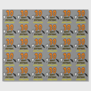 Papier Cadeau 30e anniversaire : Thème d'Halloween Éffrayant, No