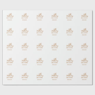 Papier Cadeau 30th birthday copper brown simple stylish name dat
