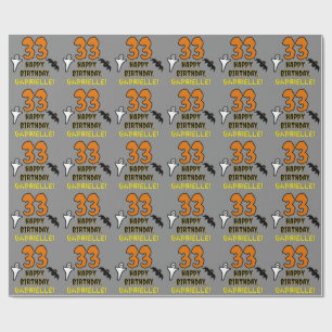 Papier Cadeau 33e anniversaire : Thème d'Halloween Éffrayant, No