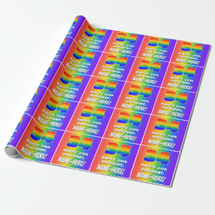 Papier Cadeau 34e anniversaire : Coloré, amusant Motif arc-en-c