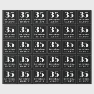 Papier Cadeau 35e anniversaire - Art Déco Inspiré Look "35", Nom
