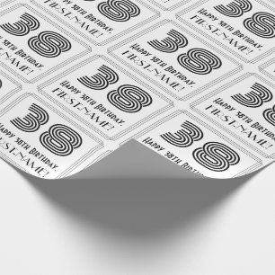 Papier Cadeau 38ème anniversaire : Art Déco Style inspiré "38" +