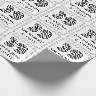 Papier Cadeau 39e anniversaire : Art Déco Style inspiré "39" + N