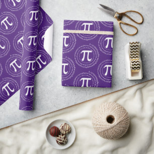 Papier Cadeau 3.14 Pi Numéro Spiral Purple Pi Jour