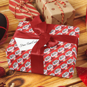 Papier Cadeau 3 Cute Kittens Père Noël Petit Helpers